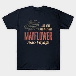 Mayflower 1620 Voyage 400 Year Anniversary Thanksgiving T-Shirt